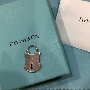 Tiffany Silver Lock Emblem padlock charm pendant Vintage